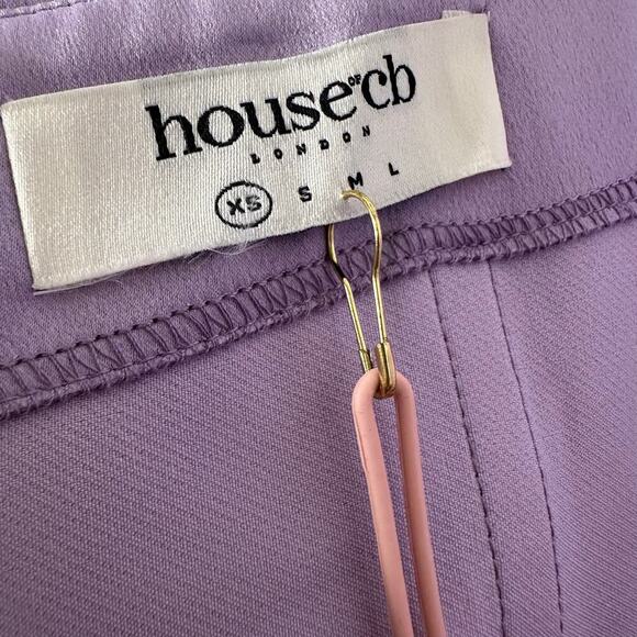 NWT House of CB Helena Feather Trim Midi Dress Women's Purple Size X-Small XS - Picture 5 of 7